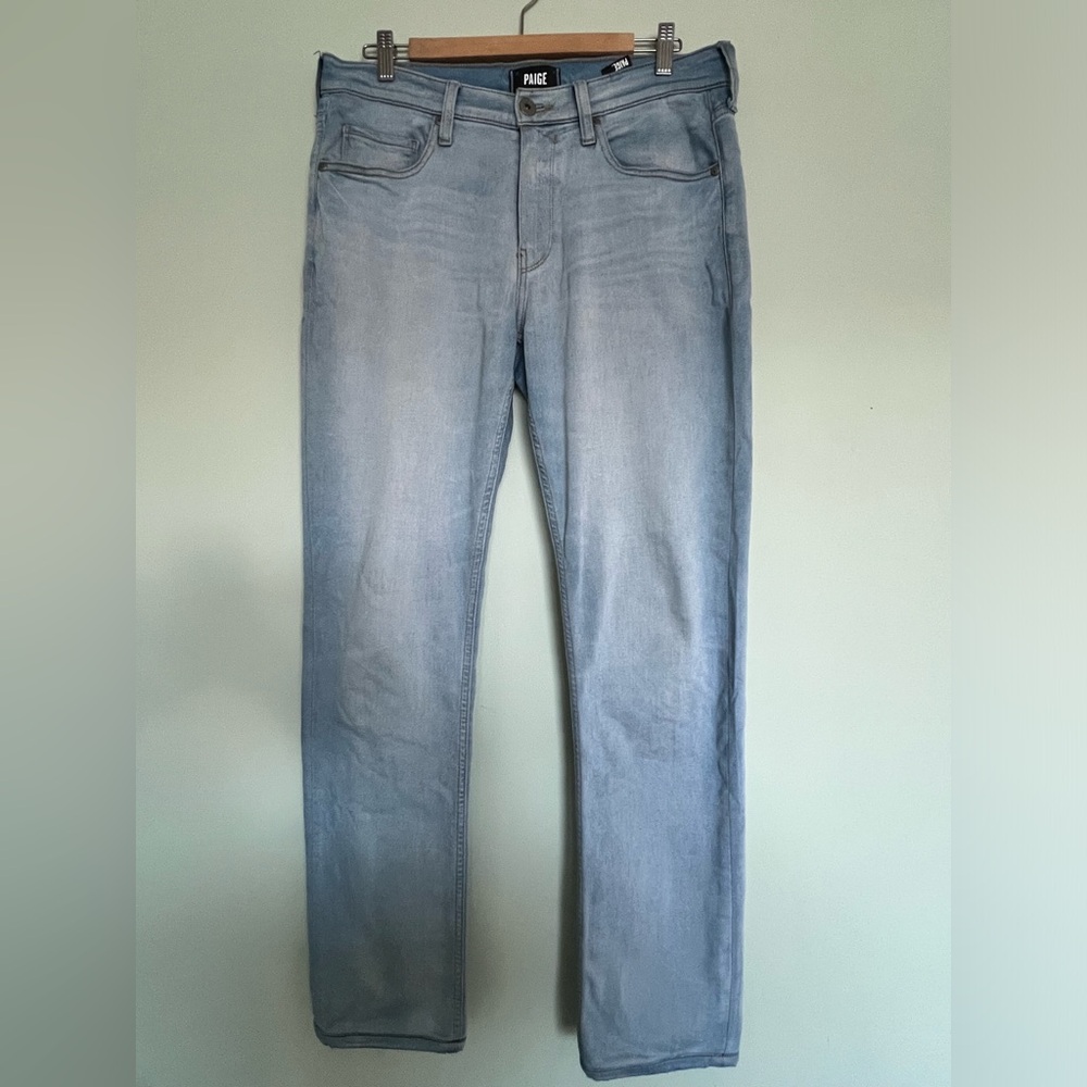 PAIGE Men's Sky Blue Straight Jeans
